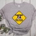 Caution Sign Boston Terrier Dog Bostie Puppy Women's Heather T-Shirt Athletic Heather