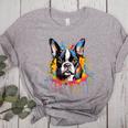 Colorful Boston Terrier Dog For Men Women Kids Women's Heather T-Shirt Athletic Heather