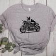 Cool Boston Terrier Riding a Motorcycle Biker Dog Lover For Men Women Kids Women's Heather T-Shirt Athletic Heather