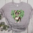 Cute Boston Terrier Shamrock St Patrick's Day Dog Lover Men Women Kids Women's Heather T-Shirt Athletic Heather