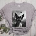 Dog Mom Dad Alien Selfie Boston Terrier UFO For Men Women Women's Heather T-Shirt Athletic Heather