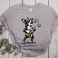 Dog Playing Guitar Singing Boston Terrier For Men Women Girls Kids Women's Heather T-Shirt Athletic Heather
