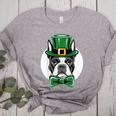 Green Boston Terrier Shamrock St Patricks Day Boston Terrier Women's Heather T-Shirt Athletic Heather