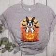 Halloween Retro Boston Terrier Women's Heather T-Shirt Athletic Heather