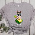 Hawaiian Boston Terrier Dog Pineapple Ukulele Summer For Men Women Girls Kids Women's Heather T-Shirt Athletic Heather