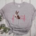 Heartbeat Boston Terrier Dog Women's Heather T-Shirt Athletic Heather