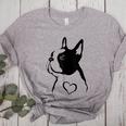 I Love My Boston Terrier Dog With Heart Women's Heather T-Shirt Athletic Heather