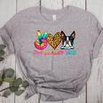 Peace Love Boston Terrier Tie Dye Dog Lover For Men Women Girls Kids Women's Heather T-Shirt Athletic Heather