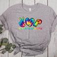 Peace Love Physical Education Tie Dye Sports PE Teacher Women&#x27;s Heather T-Shirt Athletic Heather