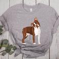 Red Boston Terrier Dog Women's Heather T-Shirt Athletic Heather