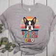 Retro Boston Terrier Dad Women's Heather T-Shirt Athletic Heather