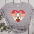 Retro Heart Boston Terrier Dog Vintage Valentine Women's Heather T-Shirt Athletic Heather