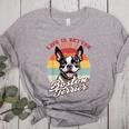 Retro Life Is Better With Boston Terrier Mom Dog Lover Women's Heather T-Shirt Athletic Heather