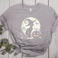 Scary Halloween Cat Costume Retro Cat Moon For Men Women Kids Women's Heather T-Shirt Athletic Heather