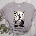 Spooky Halloween Moon Boston Terrier Boston Bull Bostie Women's Heather T-Shirt Athletic Heather