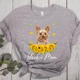 Sunflower Yorkie Mom Dog Lover Women's Heather T-Shirt Athletic Heather