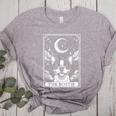 Tarot Card Vintage Crescent Moon Boston Terrier Dog Mom Women's Heather T-Shirt Athletic Heather