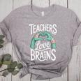 Teacher Halloween Shirt Women Men Teachers Love Brains Women&#x27;s Heather T-Shirt Athletic Heather