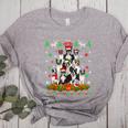Ugly Sweater Christmas Tree Boston Terrier Dog Xmas Pajama Women's Heather T-Shirt Athletic Heather
