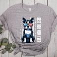 USA Flag Boston Terrier Best Dog Mom Ever 2025 Women's Heather T-Shirt Athletic Heather