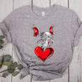 Valentine's Day Boston Terrier Dog Vector Women's Heather T-Shirt Athletic Heather