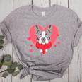 Valentine's Day Boston Terrier Heart Women's Heather T-Shirt Athletic Heather