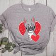 Valentine's Day Boston Terrier Women's Heather T-Shirt Athletic Heather
