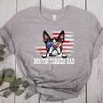 Vintage Boston Terrier Dad American Flag Father's Day Women's Heather T-Shirt Athletic Heather
