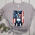 Vintage Boston Terrier Dog American US USA Flag Pets Dogs Women's Heather T-Shirt Athletic Heather
