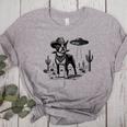 Vintage Boston Terrier UFO Western Wild West Dog Mom Dad Women's Heather T-Shirt Athletic Heather
