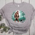 Whimsical Forest Adventures Sasquatch Bigfoot Walking Boston Terrier Dog Lovers Women's Heather T-Shirt Athletic Heather