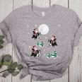 Xmas Tree Santa Riding Boston Terrier Christmas Women's Heather T-Shirt Athletic Heather