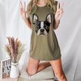 Boston Terrier Cute Puppy Face Dog Lover Pet Owner Women's Heather T-Shirt Heather Olive