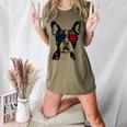 Boston Terrier Dog 4th July America USA Flag Men Women Kids Women's Heather T-Shirt Heather Olive