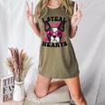 Boston Terrier Heart Glasses Girls Bostie Valentines Day Women's Heather T-Shirt Heather Olive
