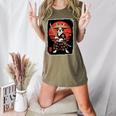 Boston Terrier Samurai Ninja Vintage Anime Japanese Ukiyo-e Women's Heather T-Shirt Heather Olive