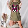 Boston Terrier Valentines Day Shirt Heart Dog Lover Women's Heather T-Shirt Heather Olive