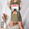 Boston Terriers Jowls Dog Mom Dog Dad Women's Heather T-Shirt Heather Olive