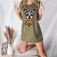 Halloween Dog Boston Terrier Mummy Costume Men Women Kids Women's Heather T-Shirt Heather Olive