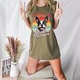 Retro Life Is Better With Boston Terrier Mom Dog Lover Women's Heather T-Shirt Heather Olive