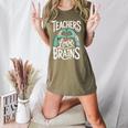 Teacher Halloween Shirt Women Men Teachers Love Brains Women&#x27;s Heather T-Shirt Heather Olive