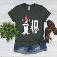 10 Years Old Birthday Boston Terrier Dog Lover 10th Party For Men Women Kids Women's Heather T-Shirt Heather Forest
