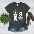 8 Years Old Birthday Boston Terrier Dog Lover 8th Party Kid Women's Heather T-Shirt Heather Forest