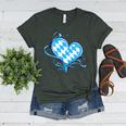 Bavarian Flag As Heart Blue Diamond Bavaria Women's Heather T-Shirt Heather Forest