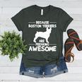 Boston Terrier Awesome Women's Heather T-Shirt Heather Forest