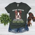 Boston Terrier Brindle Dog Professional Human Trainer Women's Heather T-Shirt Heather Forest