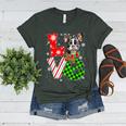 Boston Terrier Christmas Tree Lights Santa Dog Xmas For Men Women Kids Women's Heather T-Shirt Heather Forest
