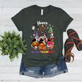 Boston Terrier Dog Christmas Happy Hallothankmas Halloween For Men Women Kids Women's Heather T-Shirt Heather Forest
