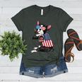 Boston Terrier Dog Merica 4th Of July Usa American Flag Men Women's Heather T-Shirt Heather Forest