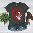 Boston Terrier Dog Mom Dad Valentine’s Day Pet Lover For Men Women Kids Women's Heather T-Shirt Heather Forest